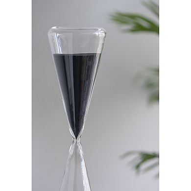 TOEMOA 90-Minute Triangular Hourglass with Black Sand Timeless Desk Decor