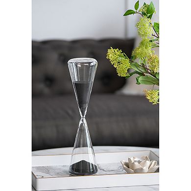 TOEMOA 90-Minute Triangular Hourglass with Black Sand Timeless Desk Decor