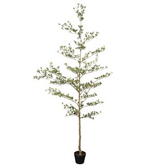 TOEMOA 7FT Artificial Olive Tree with Plastic Pot for Indoor Home Living Room Corner Decor