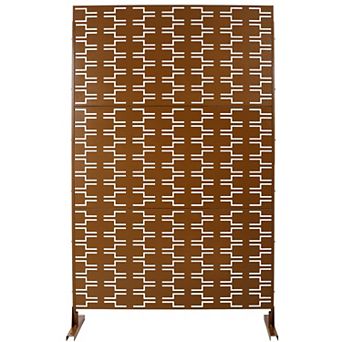 TOEMOA Freestanding Metal Privacy Screen for Outdoor and Indoor Spaces