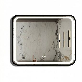 TOEMOA 40x32 Inch Dimmable LED Bathroom Mirror with Anti-Fog Touch Control