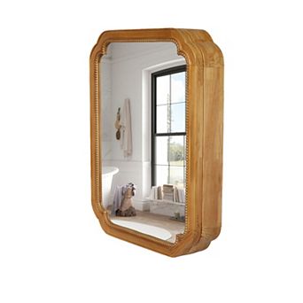TOEMOA Wall Mounted Mirror Cabinet with Storage Shelves for Bathroom Living Room