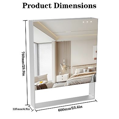 TOEMOA Wall Mounted Bathroom Medicine Cabinet with Mirror and Adjustable Shelves
