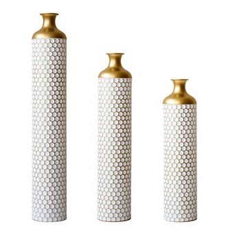 TOEMOA Modern Droplet-Shaped Metal Vase Set for Elegant Home Decor Centerpieces