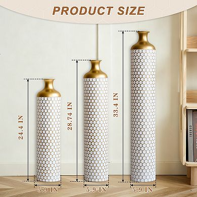 TOEMOA Modern Droplet-Shaped Metal Vase Set for Elegant Home Decor Centerpieces