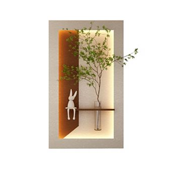 TOEMOA Adjustable LED Wall Decor with Simulated Plants and Ambient Lighting for Home