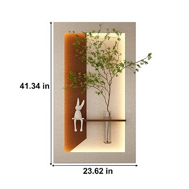 TOEMOA Adjustable LED Wall Decor with Simulated Plants and Ambient Lighting for Home