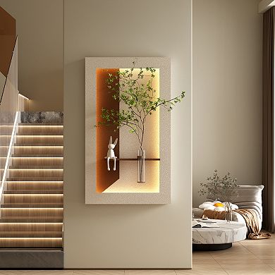 TOEMOA Adjustable LED Wall Decor with Simulated Plants and Ambient Lighting for Home