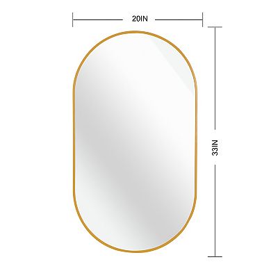 TOEMOA Elegant Oval Wall Mirror with Metal Frame Modern Home Decor Accent