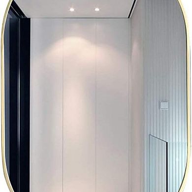 TOEMOA Elegant Oval Wall Mirror with Metal Frame Modern Home Decor Accent