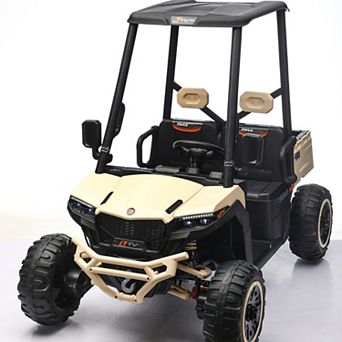 TOEMOA 24V Kids Electric Ride-On Car with Remote Control and Sun Shade