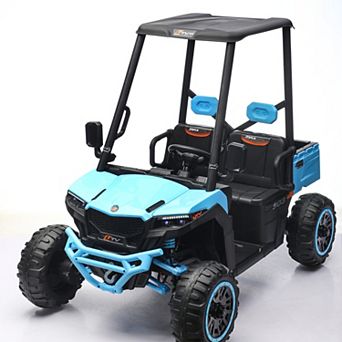 TOEMOA 24V Kids Electric Ride-On Car with Remote Control and Sun Shade