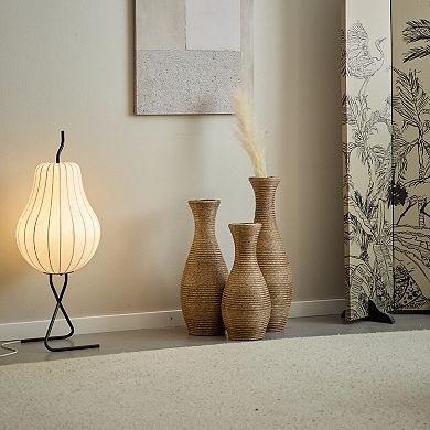 TOEMOA Elegant Artificial Rattan Floor Vase Set for Home Decoration