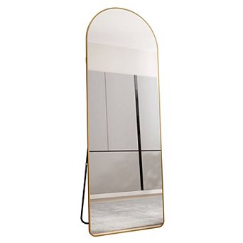 TOEMOA Oversized Arched Full-Length Wall Mirror with Metal Frame for Home Décor