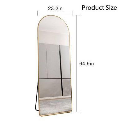 TOEMOA Oversized Arched Full-Length Wall Mirror with Metal Frame for Home Décor