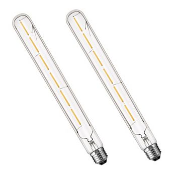 T30 Edison LED Tubular Bulb 6W, E26 Base 2700K Warm White Dimmable Vintage Style, 2 Pack