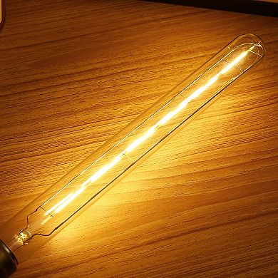 T30 Edison LED Tubular Bulb 6W, E26 Base 2700K Warm White Dimmable Vintage Style, 2 Pack