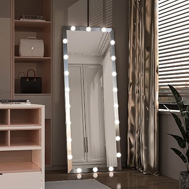 TOEMOA LED Illuminated Full-Length Vanity Mirror with Adjustable Lighting