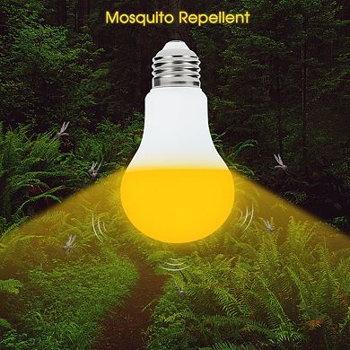Dusk to Dawn Outdoor Bug Light Bulbs A19, E26 Base 2000K Yellow Bug Repellent 500LM, 4 Pack
