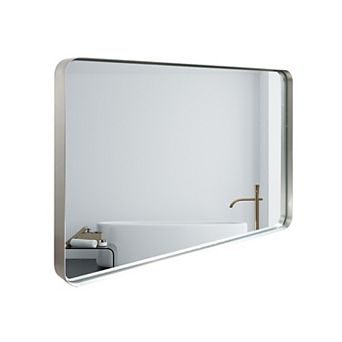 TOEMOA Large Silver Framed Rectangular Wall Mirror for Bathroom and Home Decor