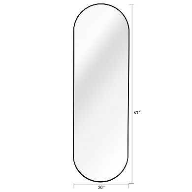 TOEMOA Modern Pill-Shaped Full Length Wall Mirror for Home Decor and Vanity