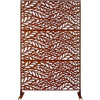 TOEMOA Freestanding Metal Privacy Screen for Outdoor and Indoor Spaces