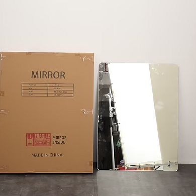 TOEMOA Wall-Mounted Anti-Fog Bathroom Mirror with Horizontal and Vertical Hanging