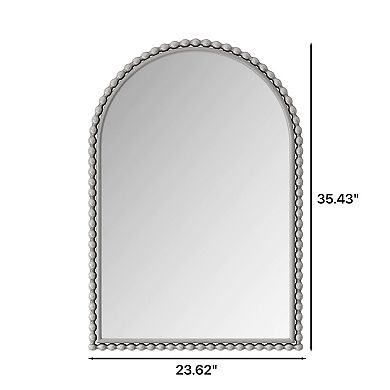 TOEMOA Vintage Arch Wall Mirror with Iron Frame for Living Room or Bedroom