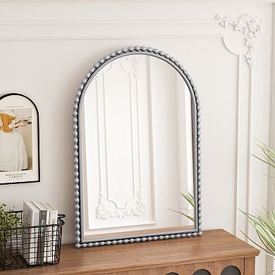TOEMOA Vintage Arch Wall Mirror with Iron Frame for Living Room or Bedroom