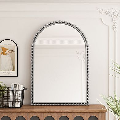 TOEMOA Vintage Arch Wall Mirror with Iron Frame for Living Room or Bedroom