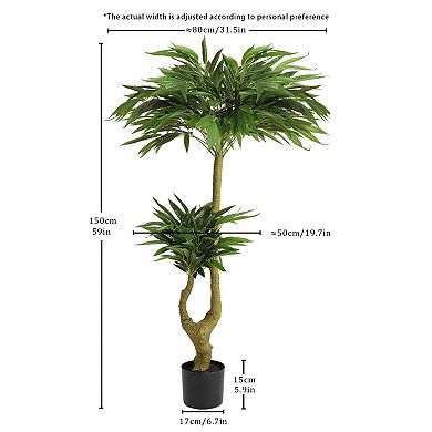 TOEMOA 5 Foot Artificial Willow Tree with Plastic Pot for Indoor Decoration
