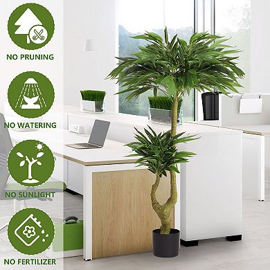 TOEMOA 5 Foot Artificial Willow Tree with Plastic Pot for Indoor Decoration