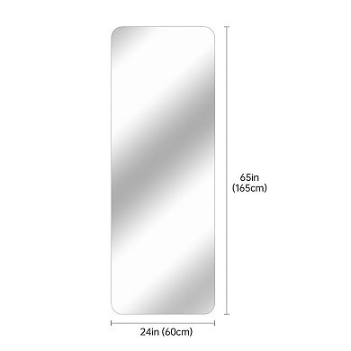 TOEMOA Large Round Corner Full Body Wall Mirror for Modern Home Decor