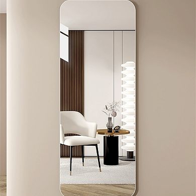 TOEMOA Large Round Corner Full Body Wall Mirror for Modern Home Decor