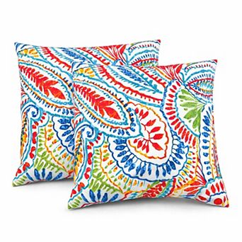TOEMOA Set of 2 Outdoor Decorative Throw Pillows with Weather-Resistant Fabric