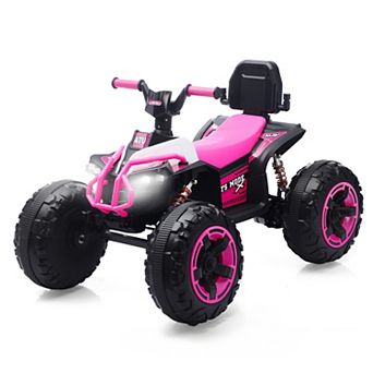 TOEMOA 12V Electric Ride-On ATV Toy Car for Kids with Bluetooth and Lights