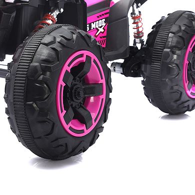 TOEMOA 12V Electric Ride-On ATV Toy Car for Kids with Bluetooth and Lights