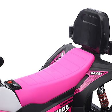 TOEMOA 12V Electric Ride-On ATV Toy Car for Kids with Bluetooth and Lights