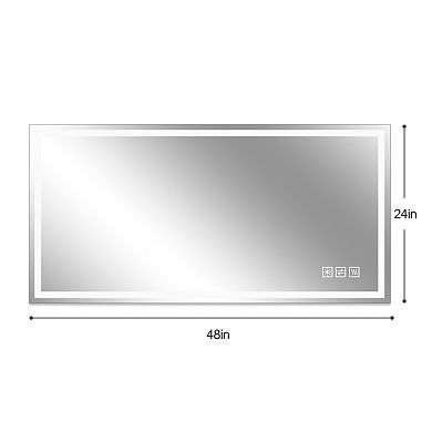 TOEMOA 48 Inch LED Bathroom Mirror with Anti-Fog and Dimmable Lighting