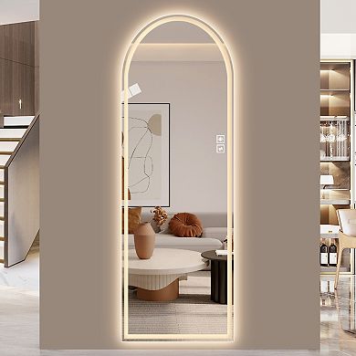TOEMOA Arch Design LED Full Length Mirror with Dimmable Lights