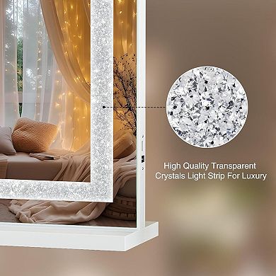 TOEMOA Illuminated Vanity Mirror with Adjustable Lighting and Magnification