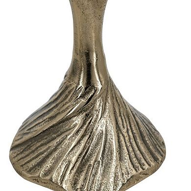 TOEMOA Set of 2 Abstract Sculptural Aluminum Pillar Candle Holders Modern Decor