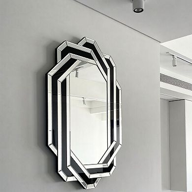 TOEMOA Contemporary Decorative Wall Mirror with Crystal Accent for Multiple Rooms
