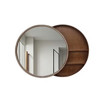 TOEMOA Sliding Wall Mirror with Storage Cabinet for Bathroom and Bedroom Organization