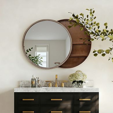 TOEMOA Sliding Wall Mirror with Storage Cabinet for Bathroom and Bedroom Organization
