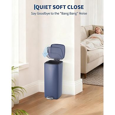 Stainless steel trash can, quiet pedal, removable bucket, for office, small kitchen