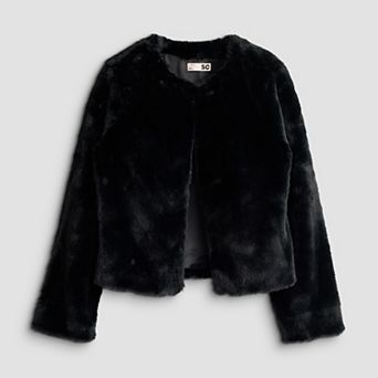 Girls 7-16 SO® Faux Fur Jacket in Regular & Plus Size