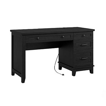 54 in Wooden Executive Desk with Charging Station Home Office