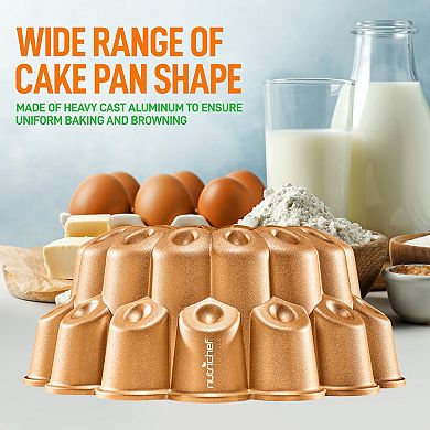 NutriChef 9 Inch Marquise Cake Pan, Thick & Heavy Cast Aluminum Bakeware
