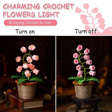 Crochet Lily Table Lamp Birthday Mother's Day Gifts
